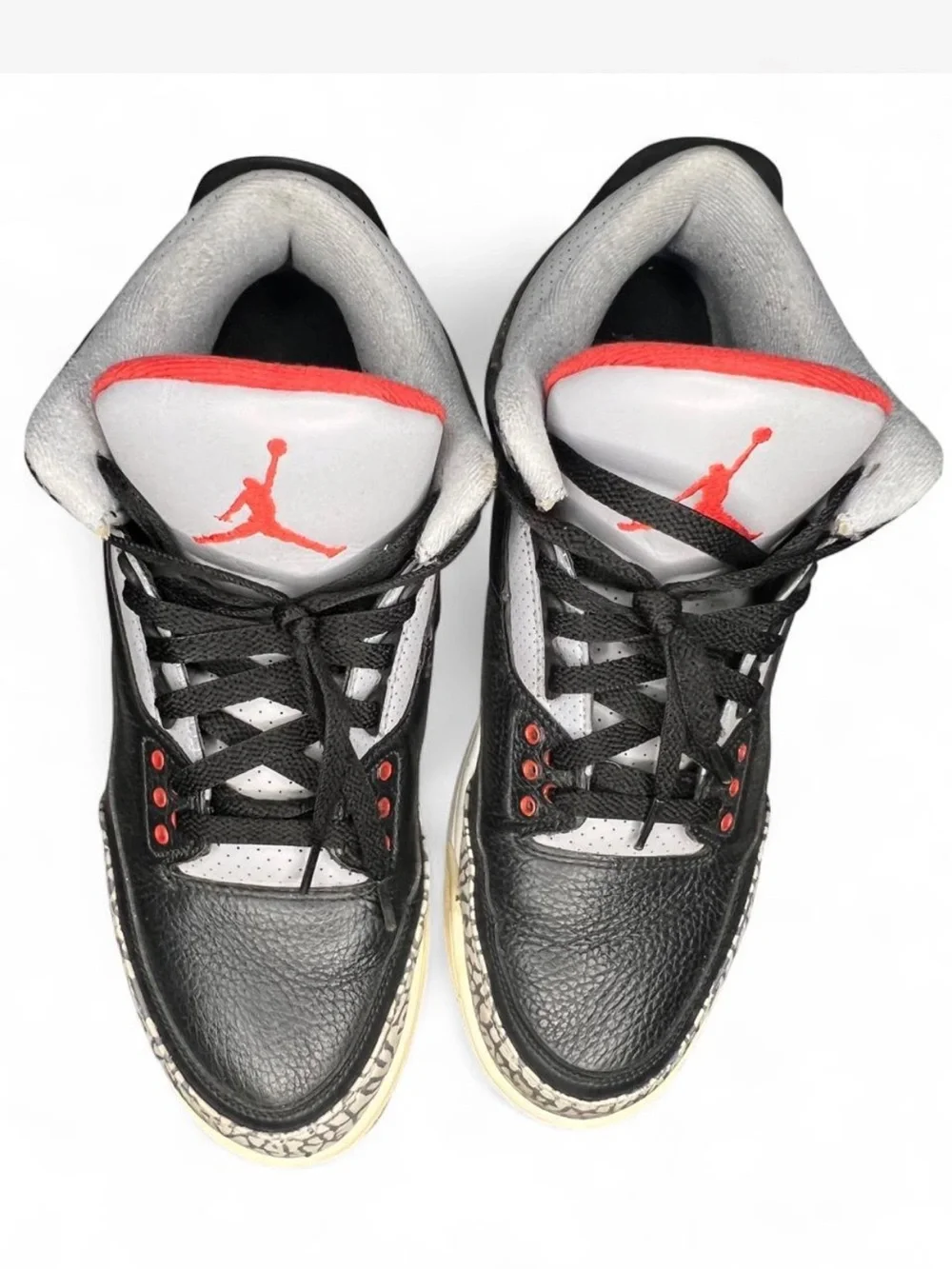 Jordan Men's Black/Gray/Red Retro Sneakers with Elephant Print